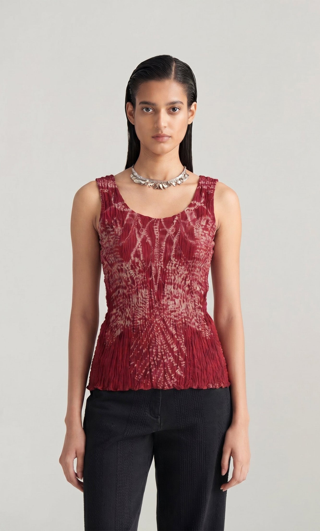 CRIMSON SHIBORI MOTIF CAMISOLE