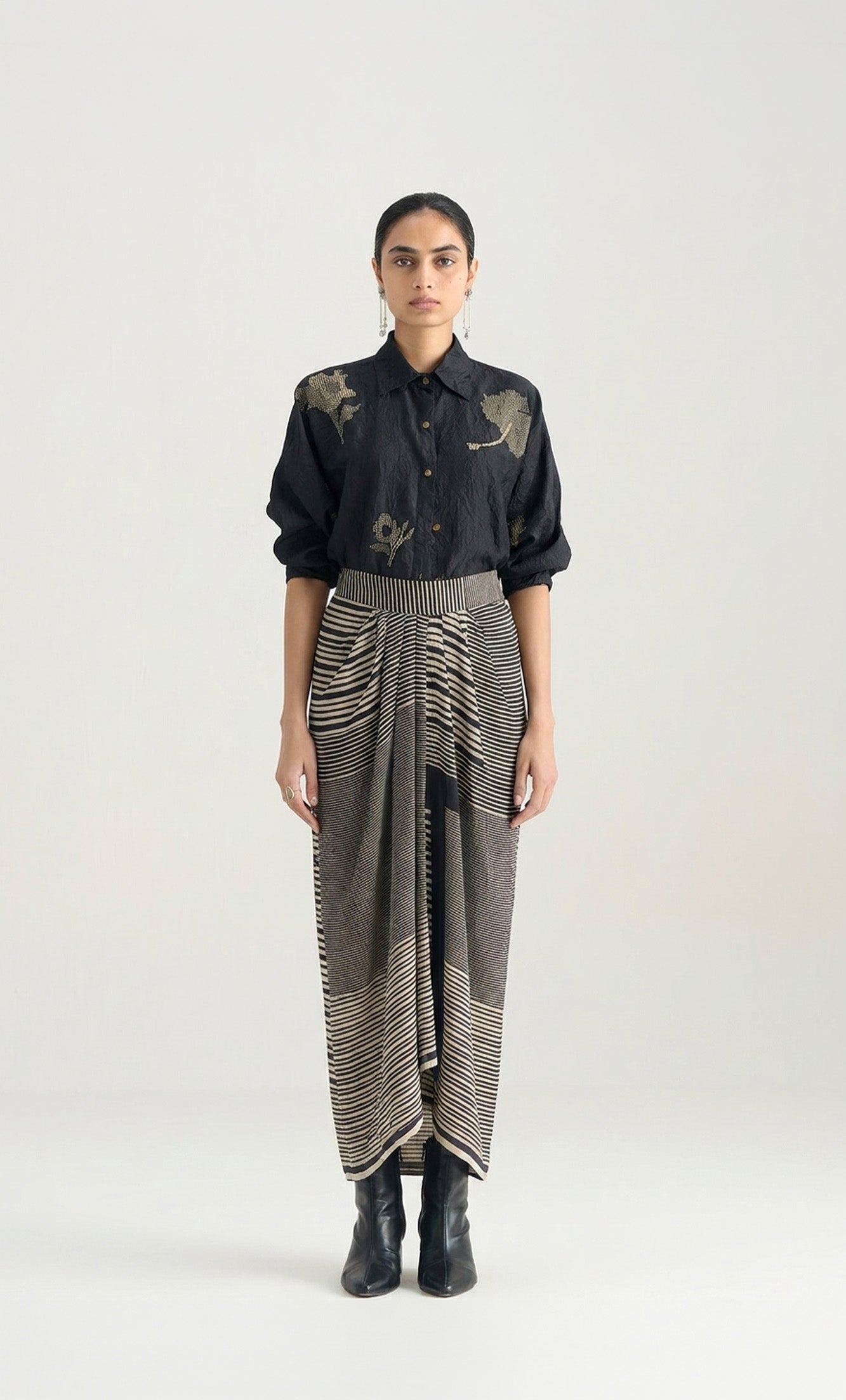 LAYA STRIPE PRINT SKIRT