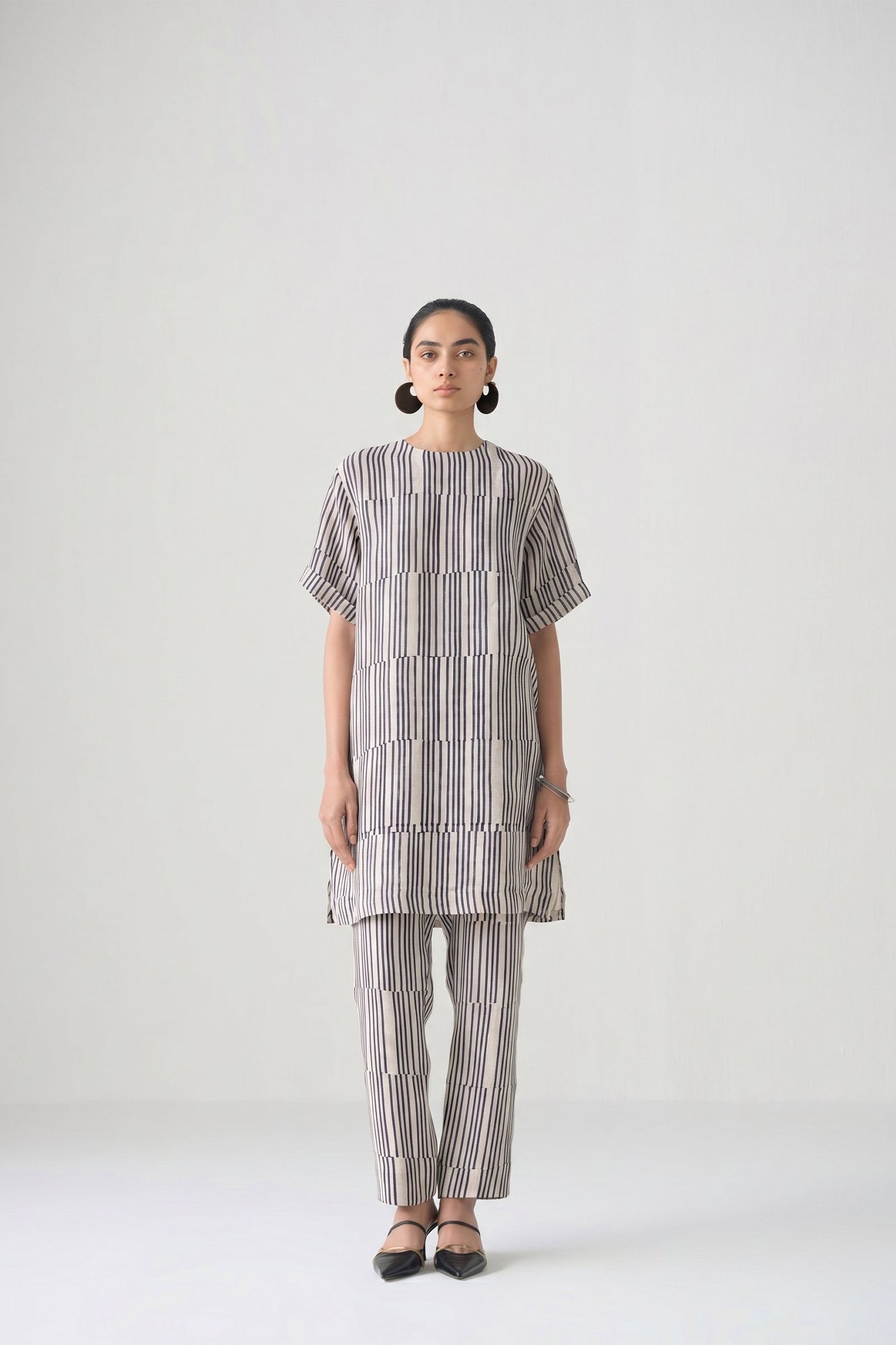 INDIGO PRINTED TUNIC SET