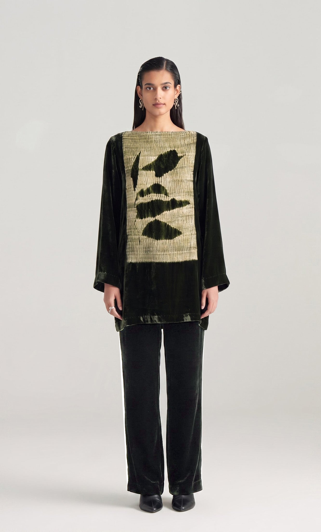 BLACK OLIVE SHIBORI CO-ORD SET