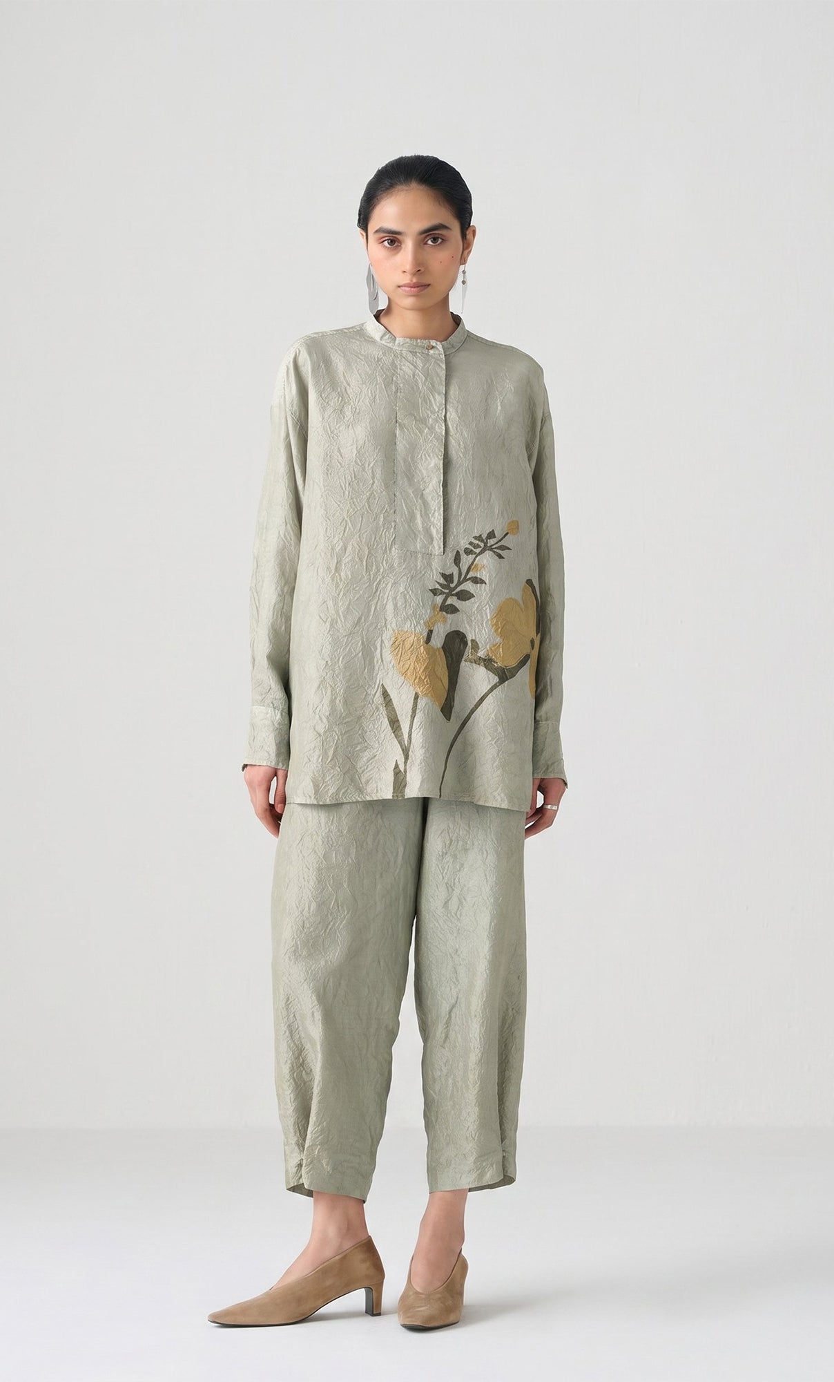 MINT APPLIQUE WORK TUNIC