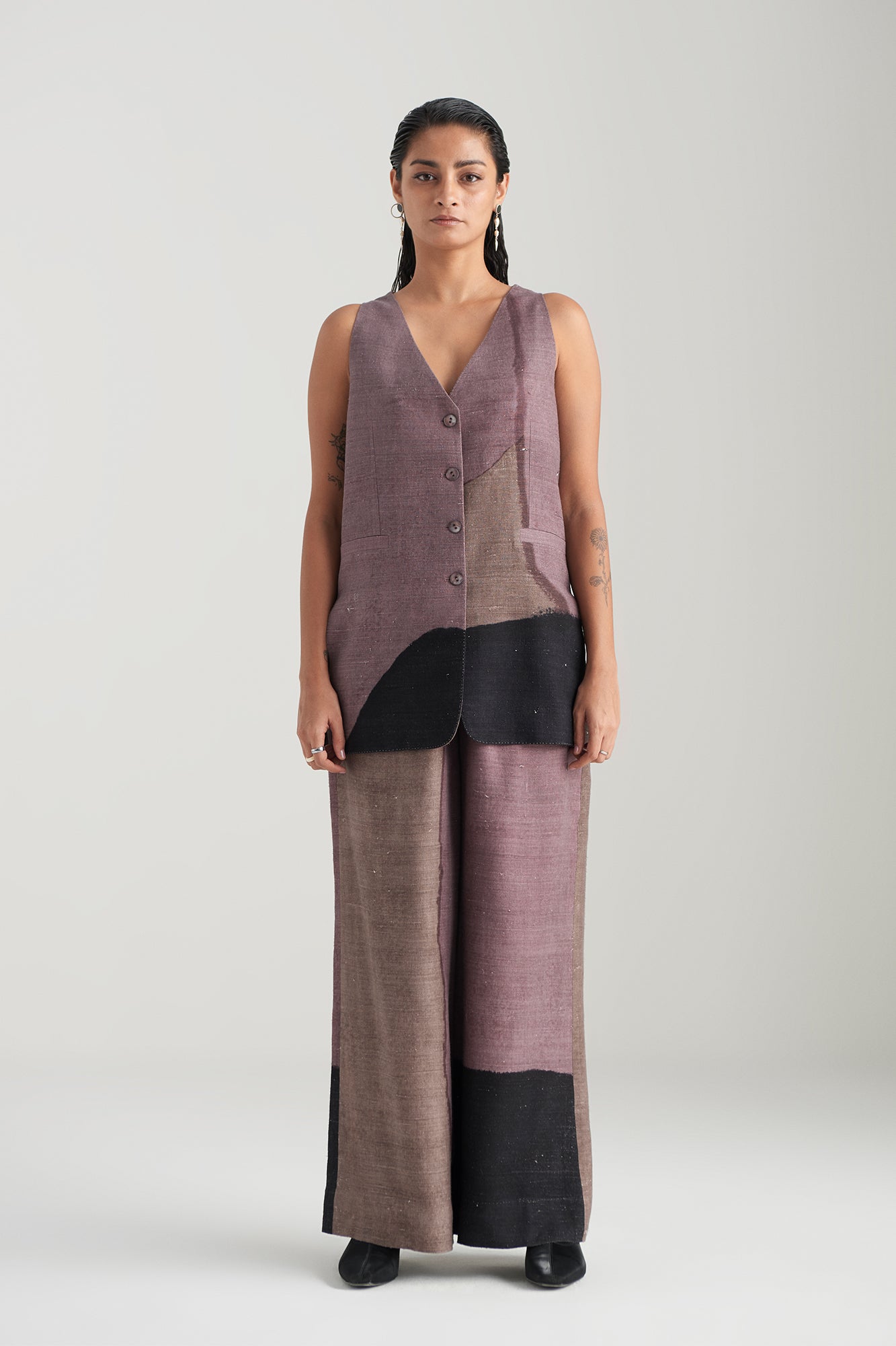 ONION BORO PRINT WAISTCOAT SET