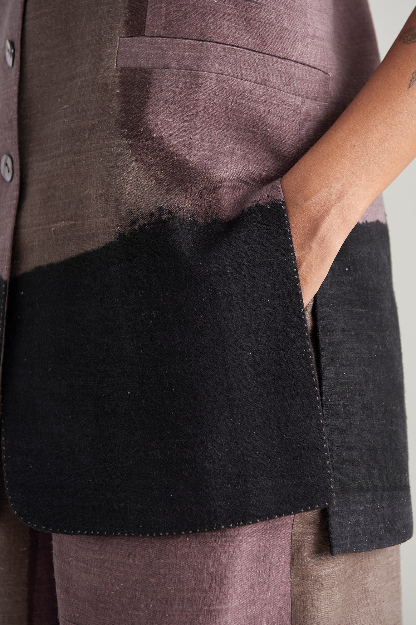ONION BORO PRINT WAISTCOAT SET
