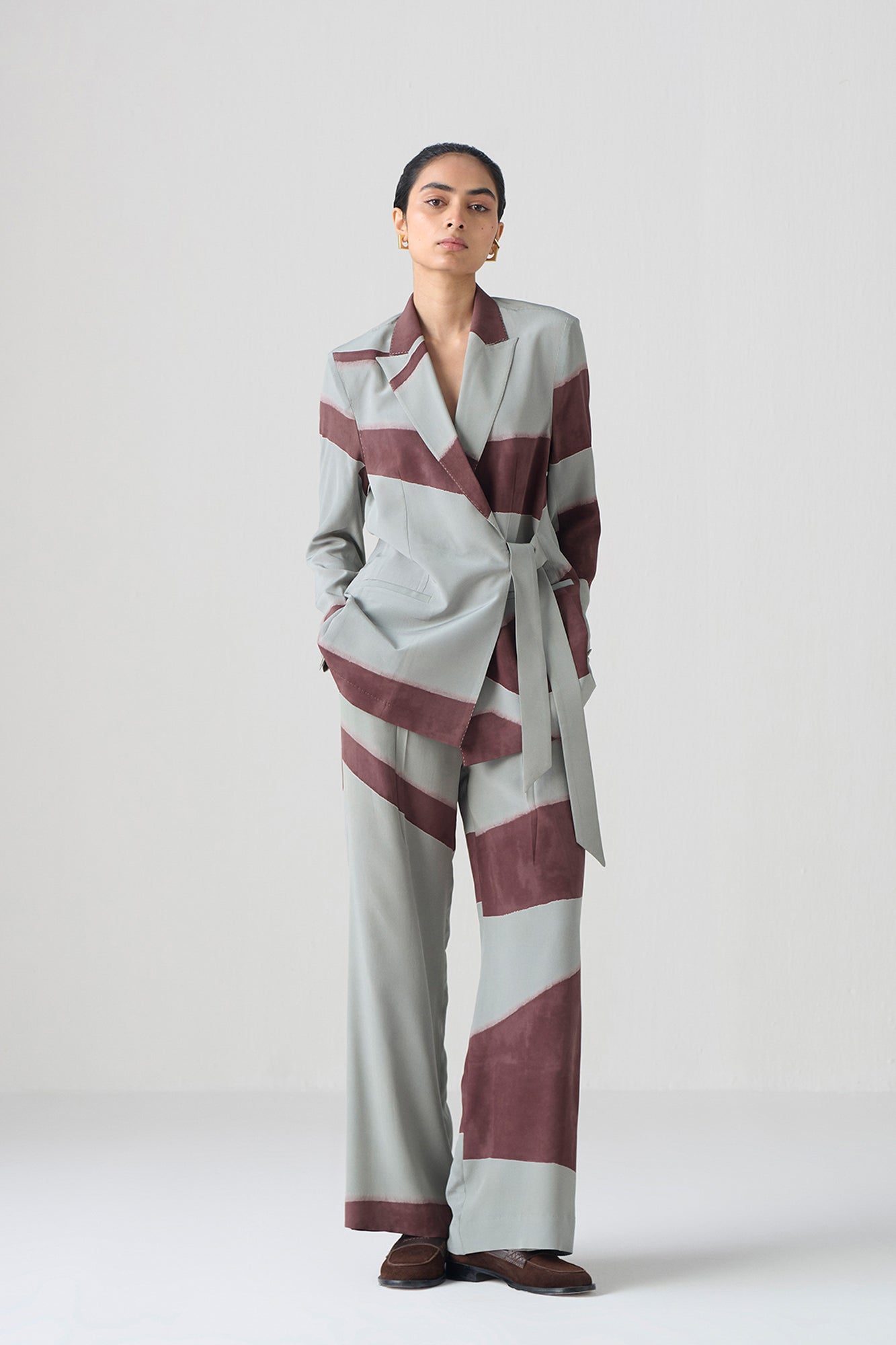SKY BLUE WRAP JACKET SET