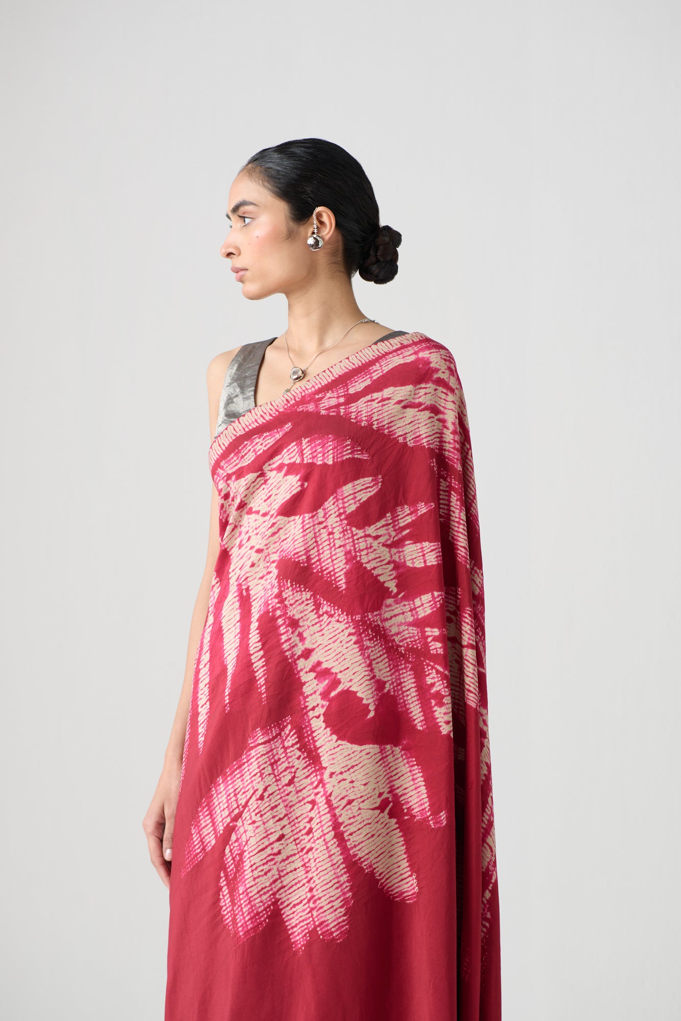 CRIMSON SHIBORI SAREE