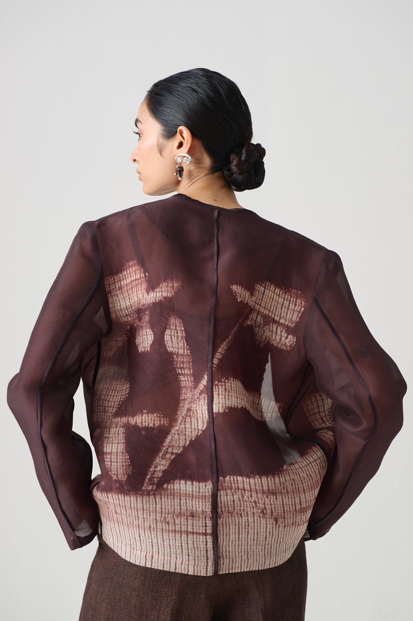 CHOCOLATE BROWN SHIBORI OVER SHIRT