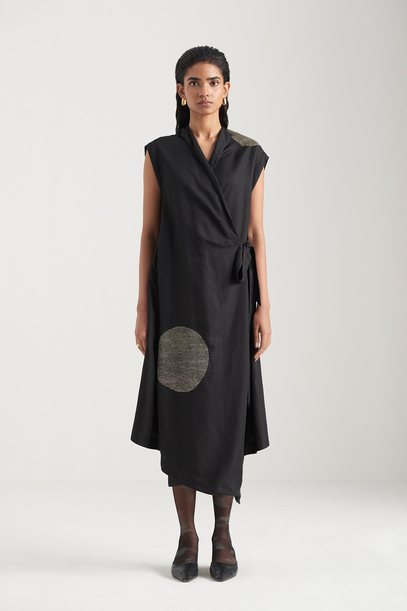 BLACK WRAP DRESS