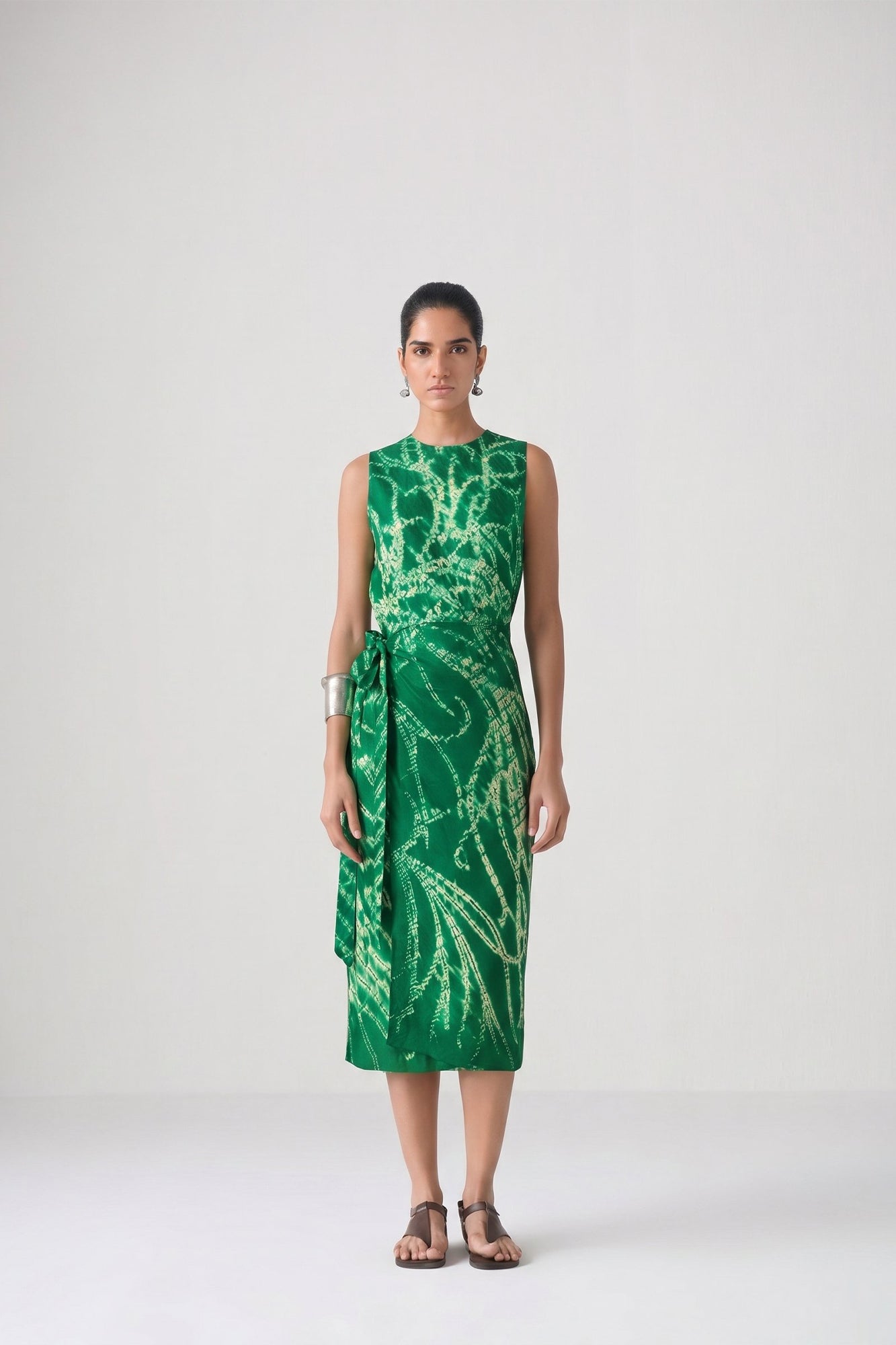 TOTA GREEN SHIBORI DRESS