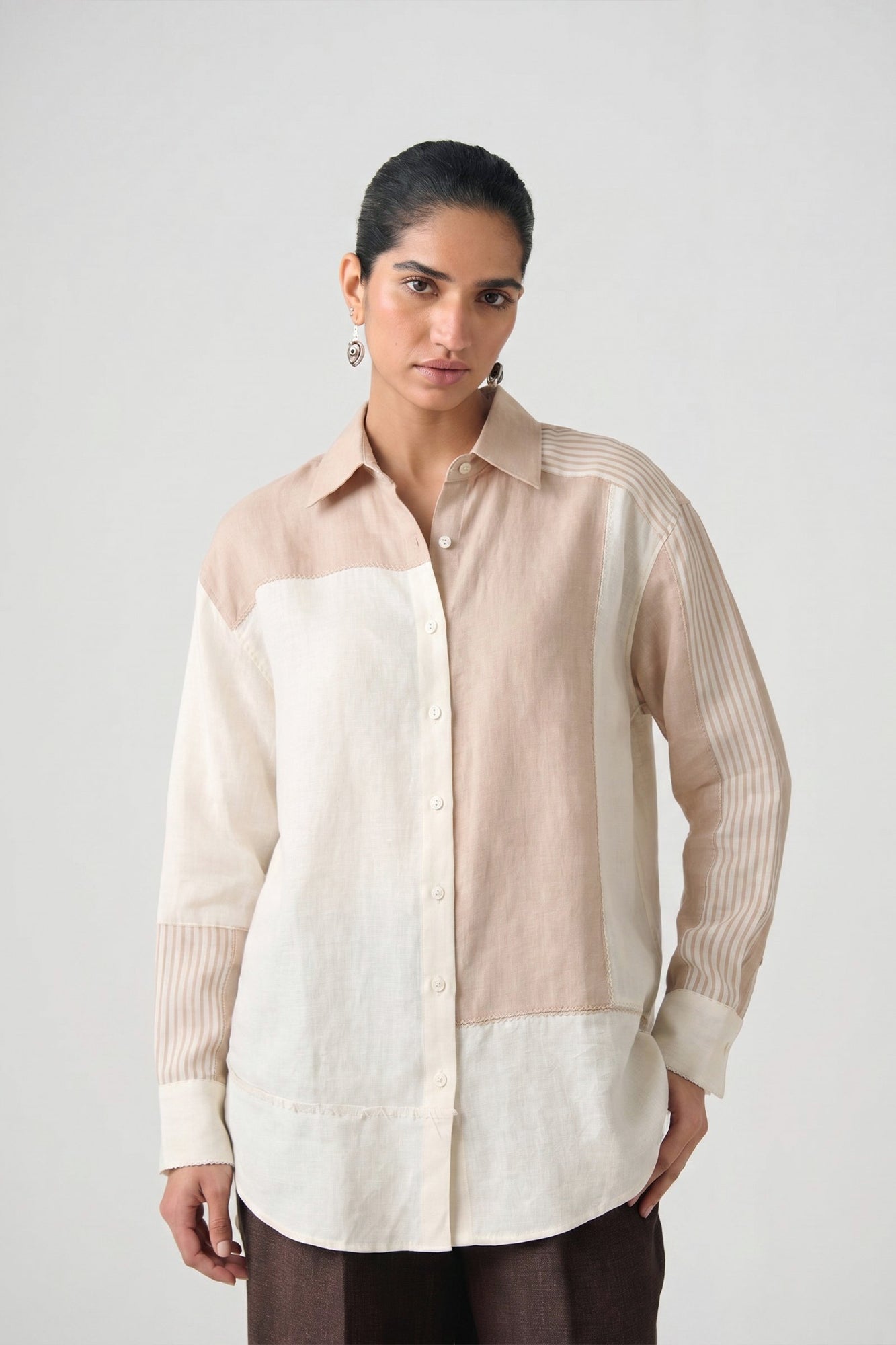 IVORY COLOUR BLOCKED TOP