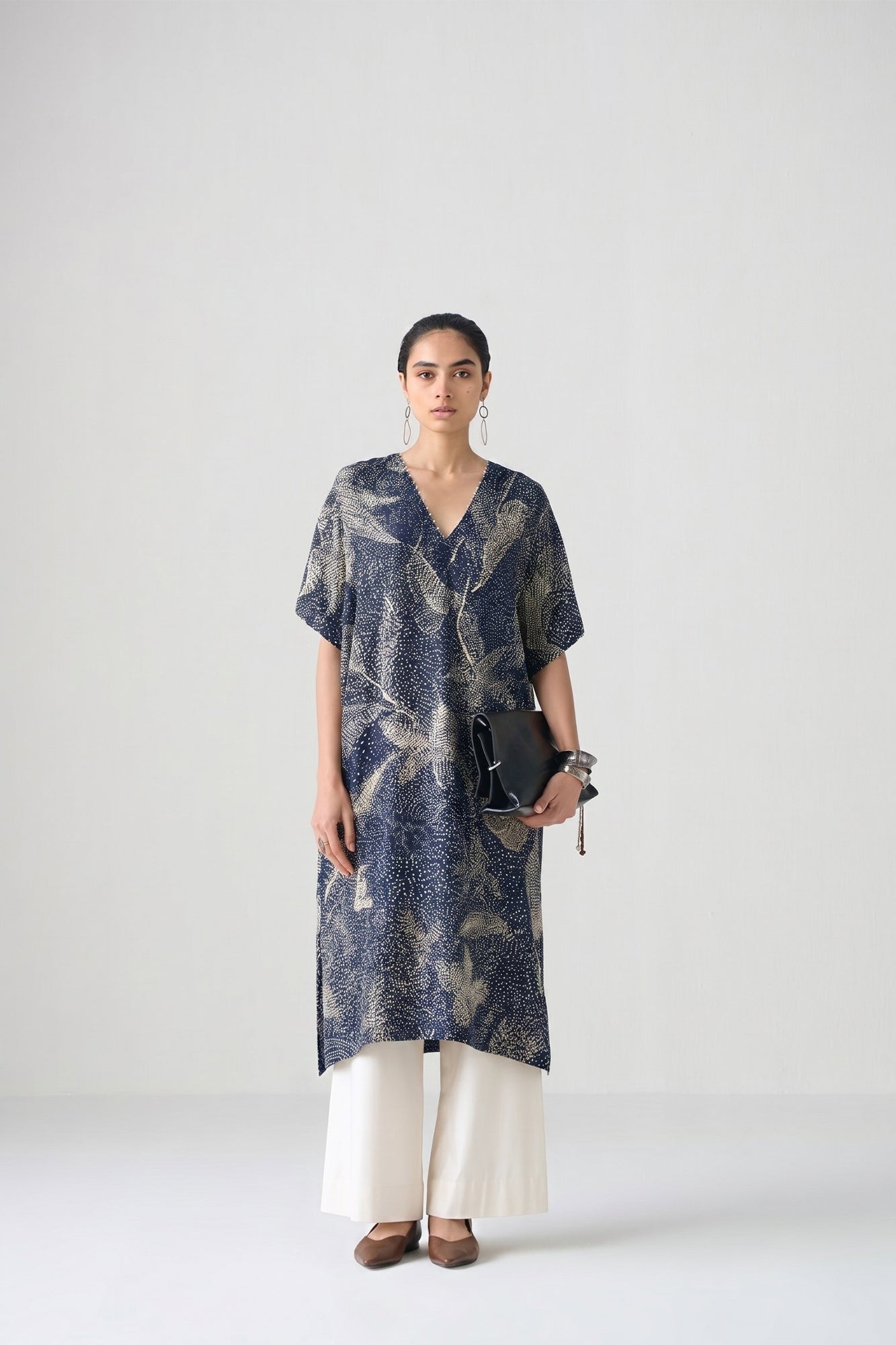 INDIGO KANTHA PRINT TUNIC SET