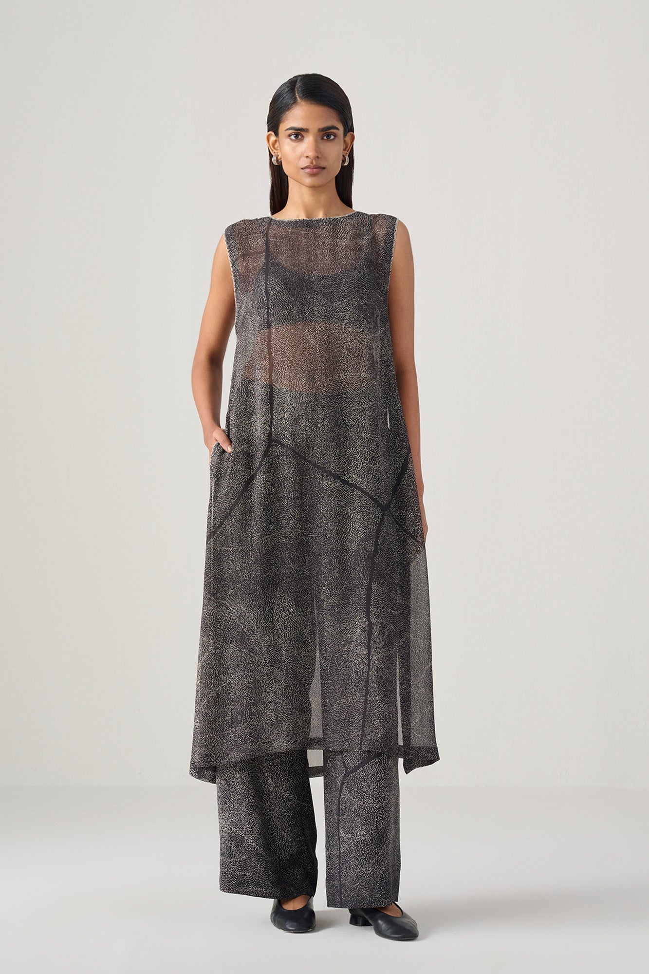 COAL KAAJ TAKKA TUNIC SET