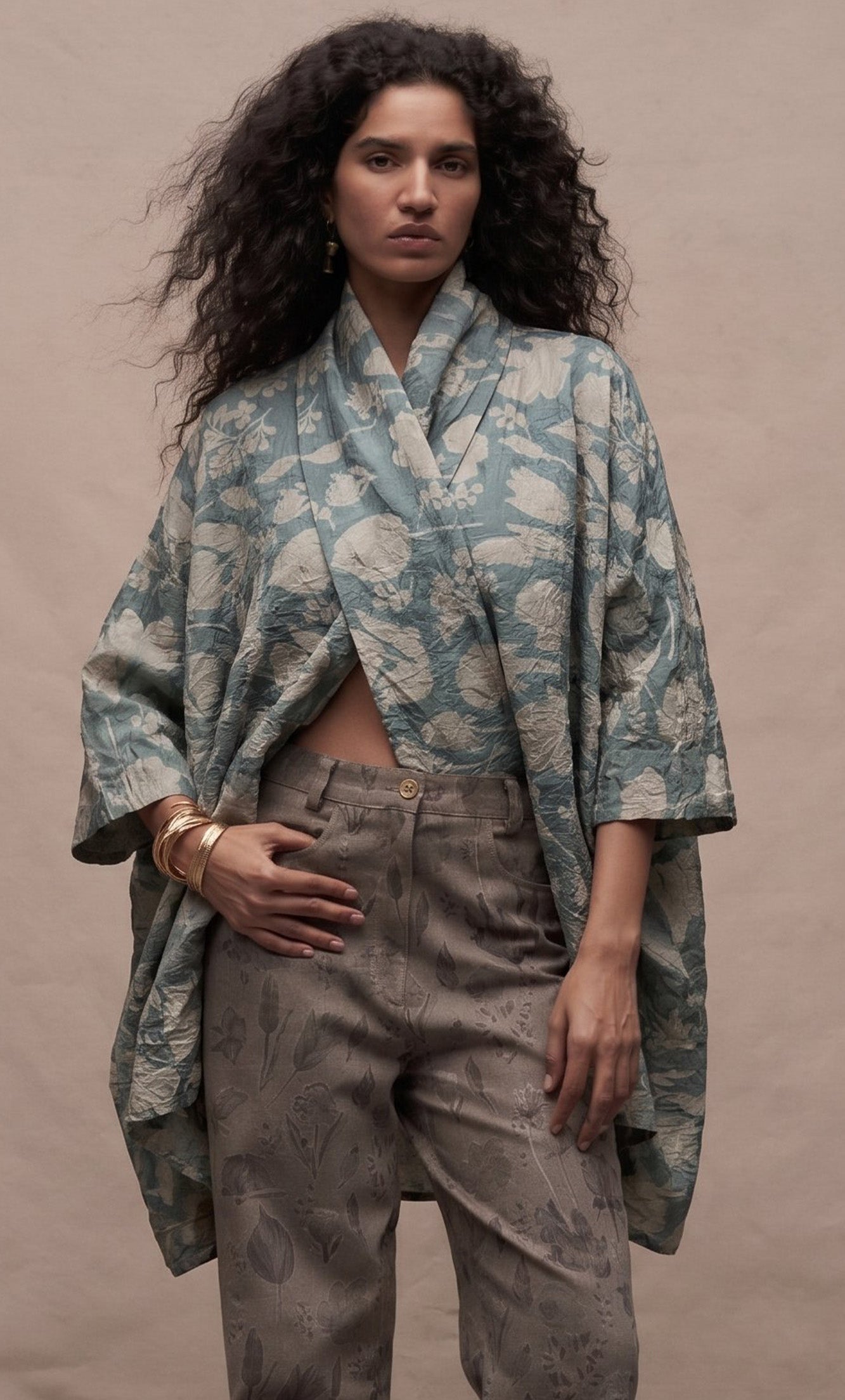 ATLANTIC BLUE FLORAL PRINT TOP