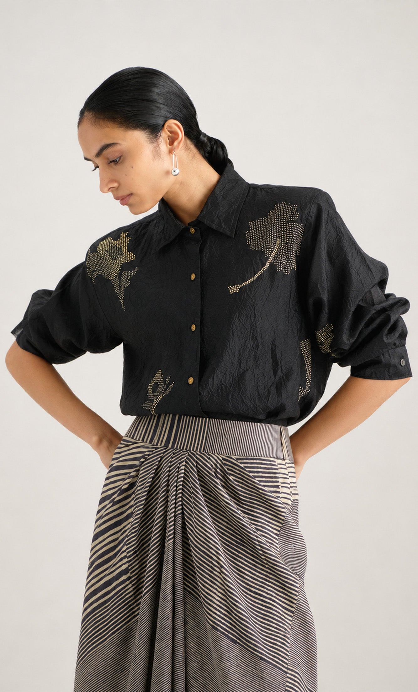 LAYA STRIPE PRINT SKIRT