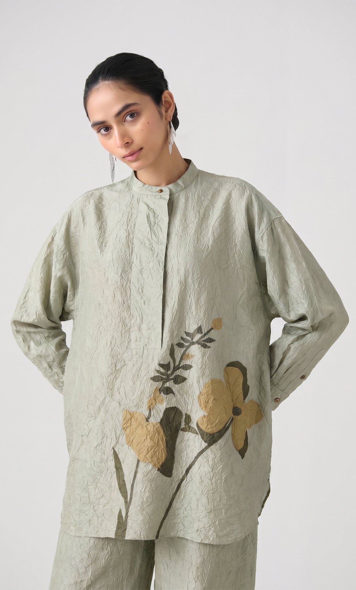 MINT APPLIQUE WORK TUNIC