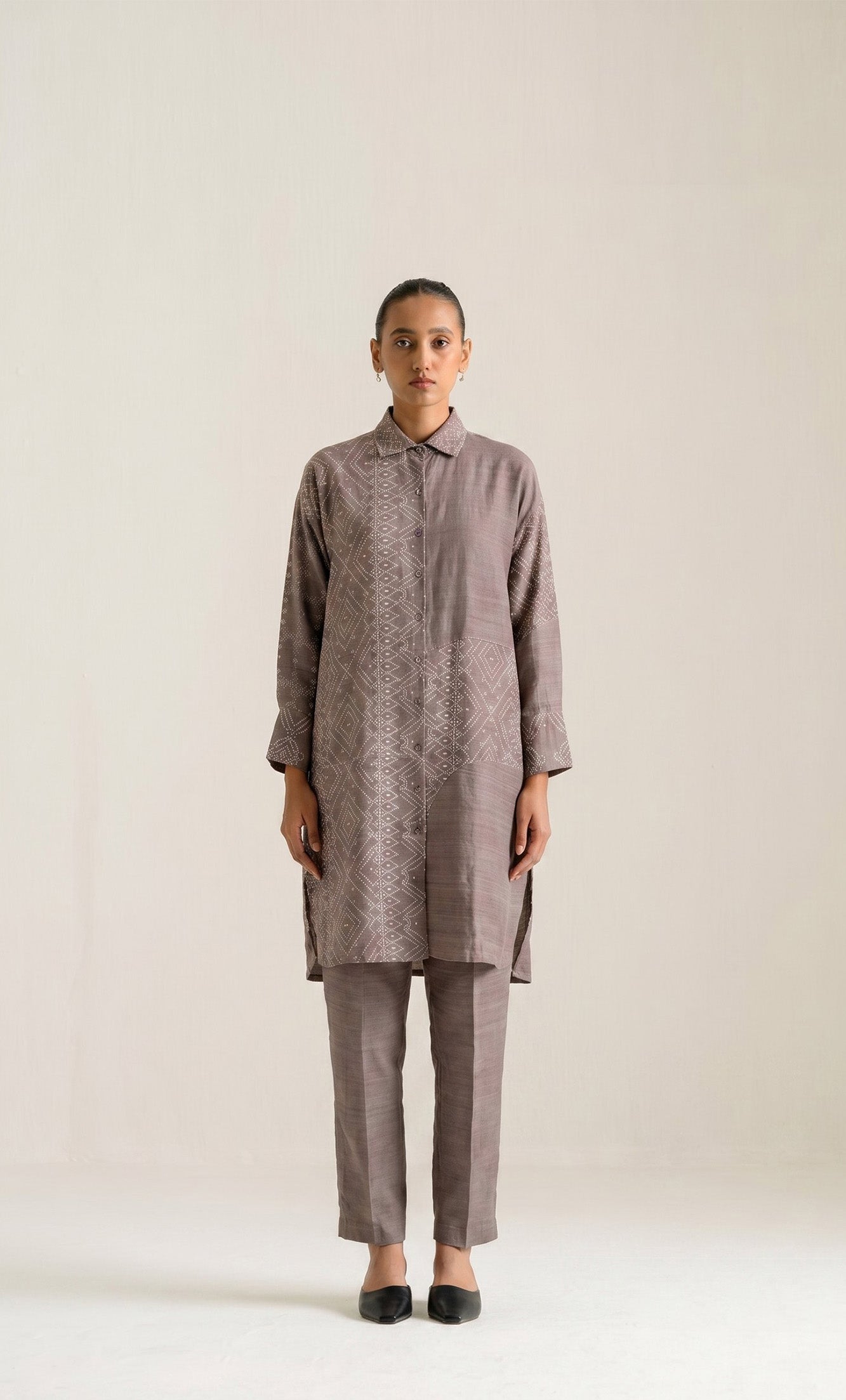 COBWEB PRINT TUNIC SET