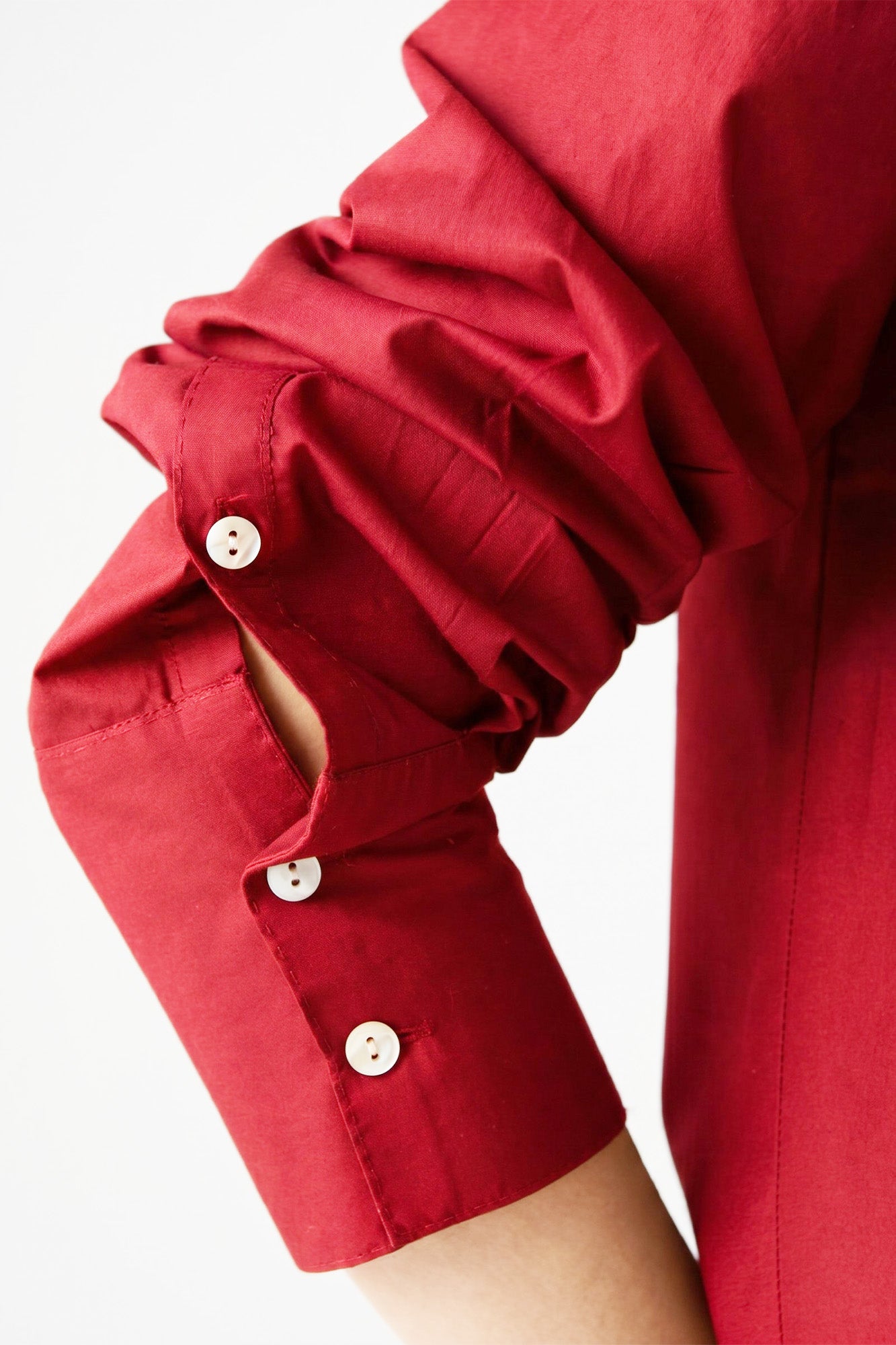 TOMATO RED HAND EMBROIDERY TOP