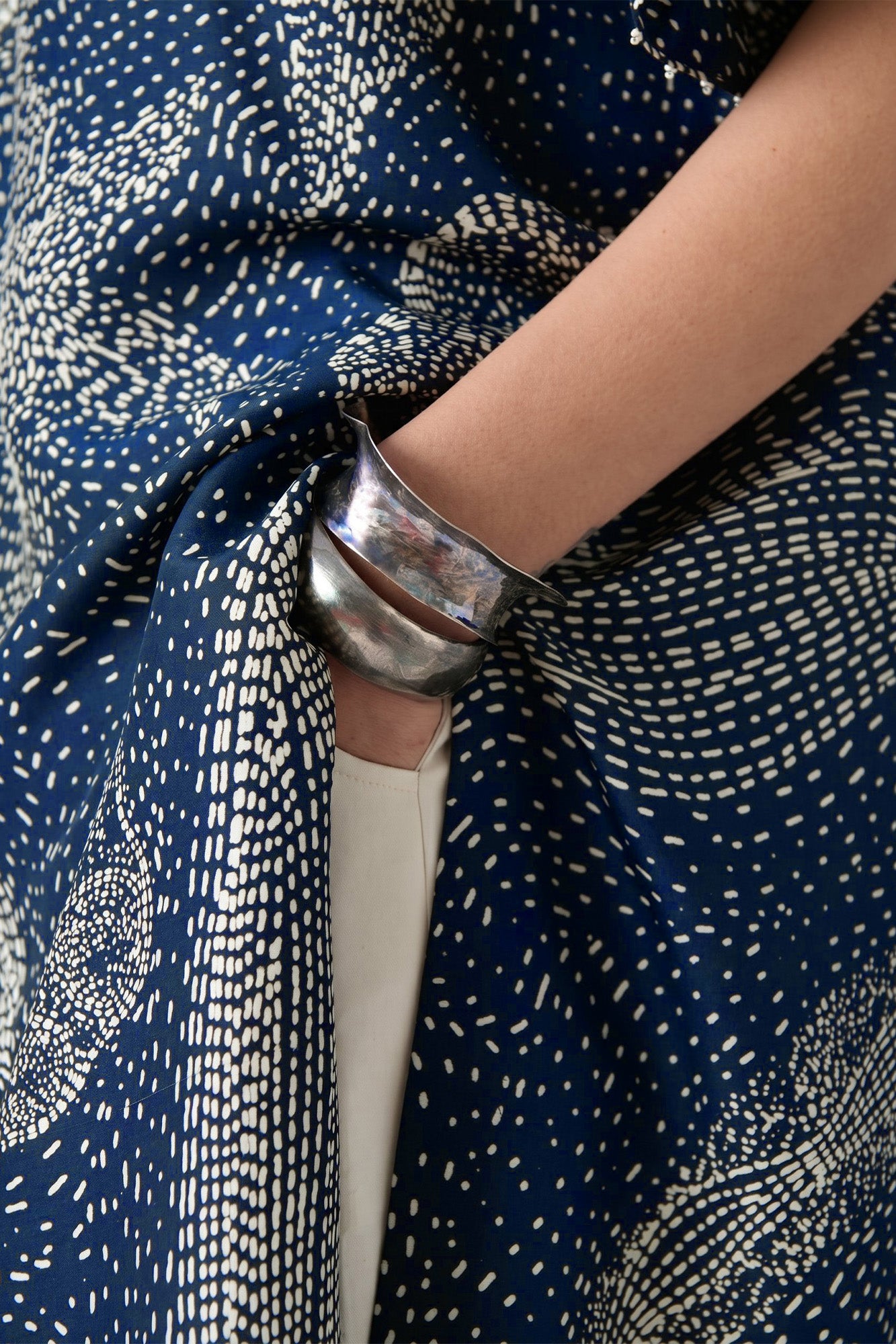 INDIGO KANTHA PRINT TUNIC SET