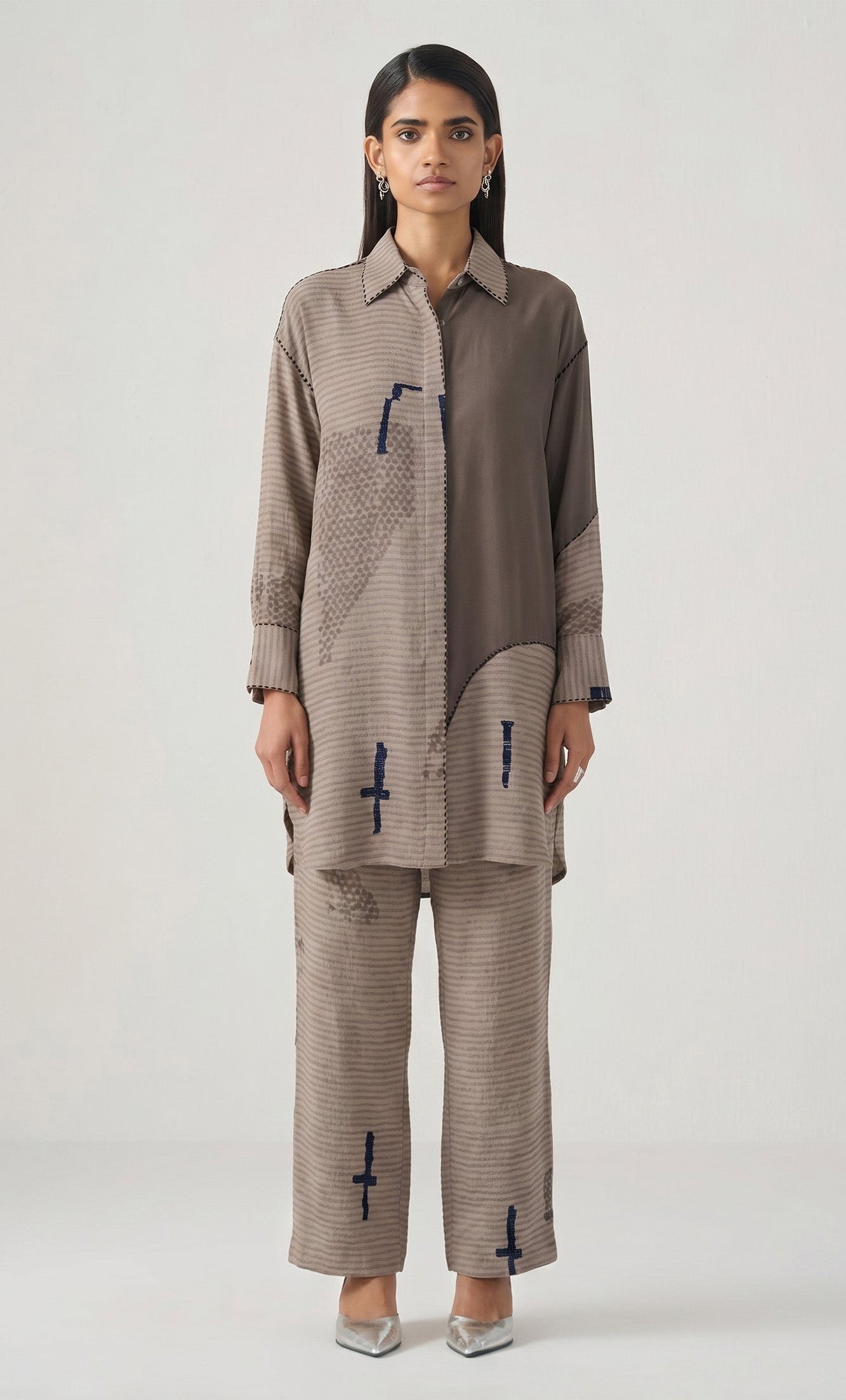 COBWEB COLOUR BLOCKED TUNIC SET