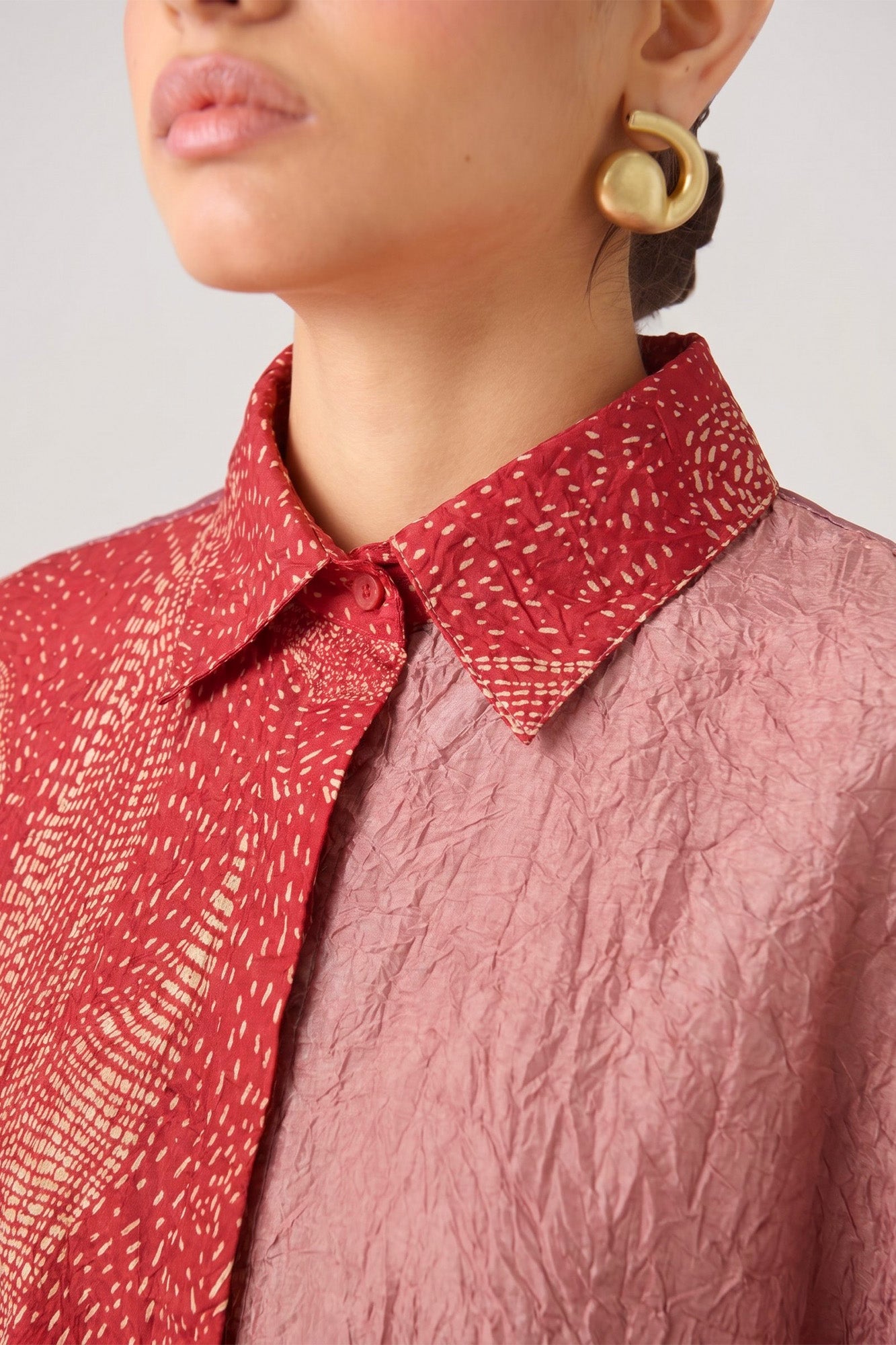 TOMATO RED COLOUR BLOCK TOP