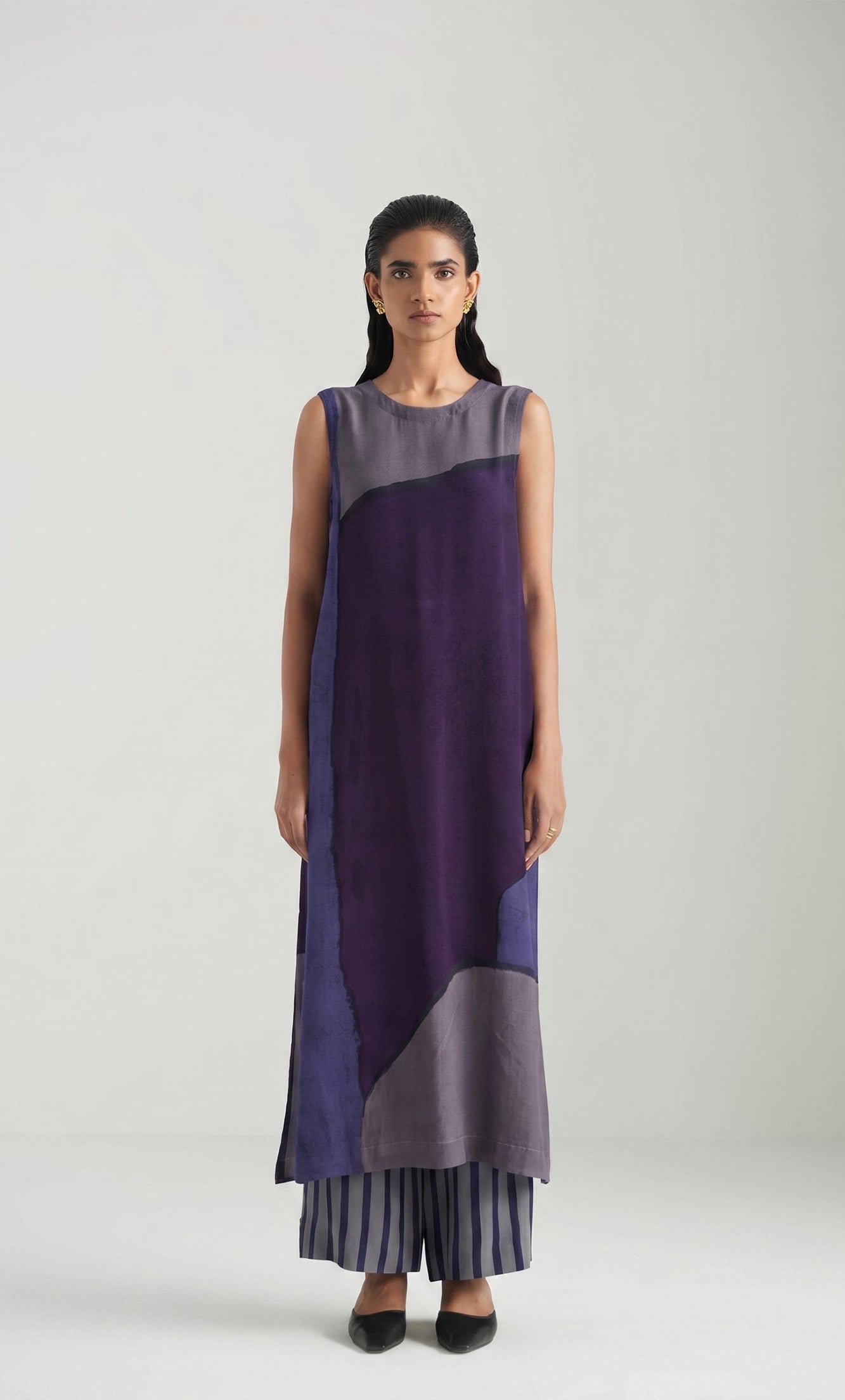 AUBERGINE BORO PRINT TUNIC SET