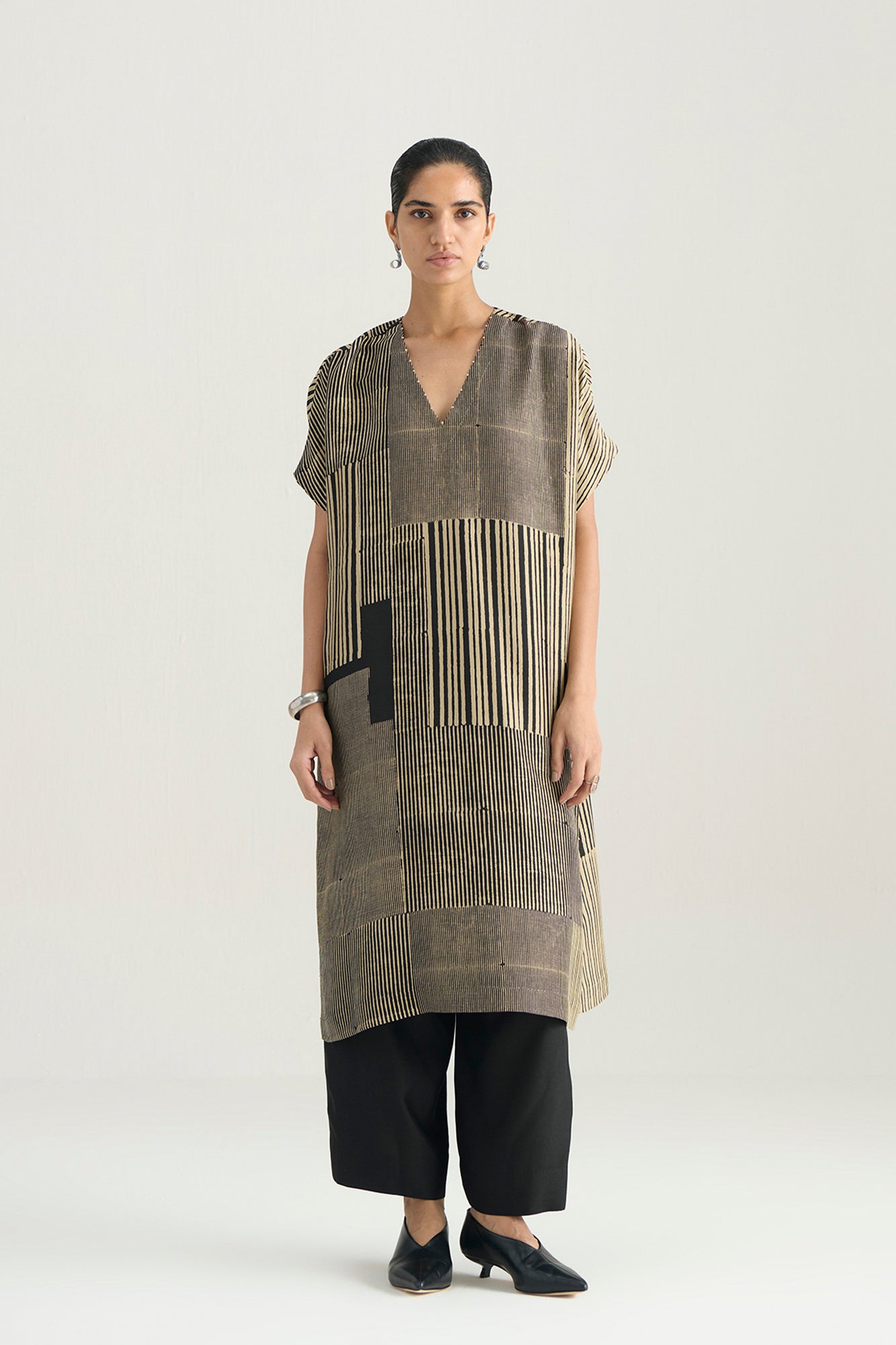 ARUL STRIPE PRINT TUNIC SET