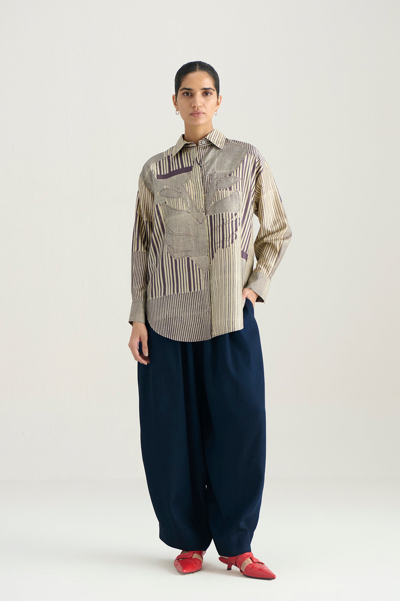 AHAL FLORAL PATCH TOP