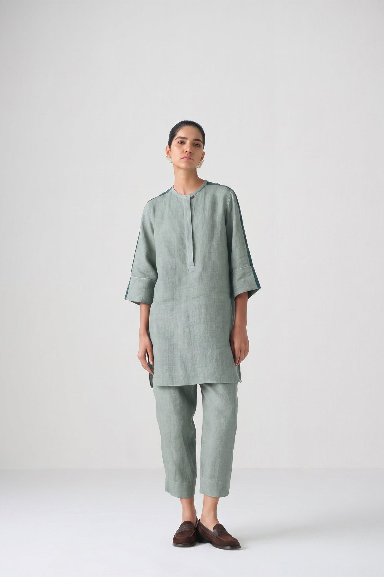 SKY BLUE CHAWAL TAKA TUNIC SET
